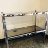 Chrome console and tinted glass