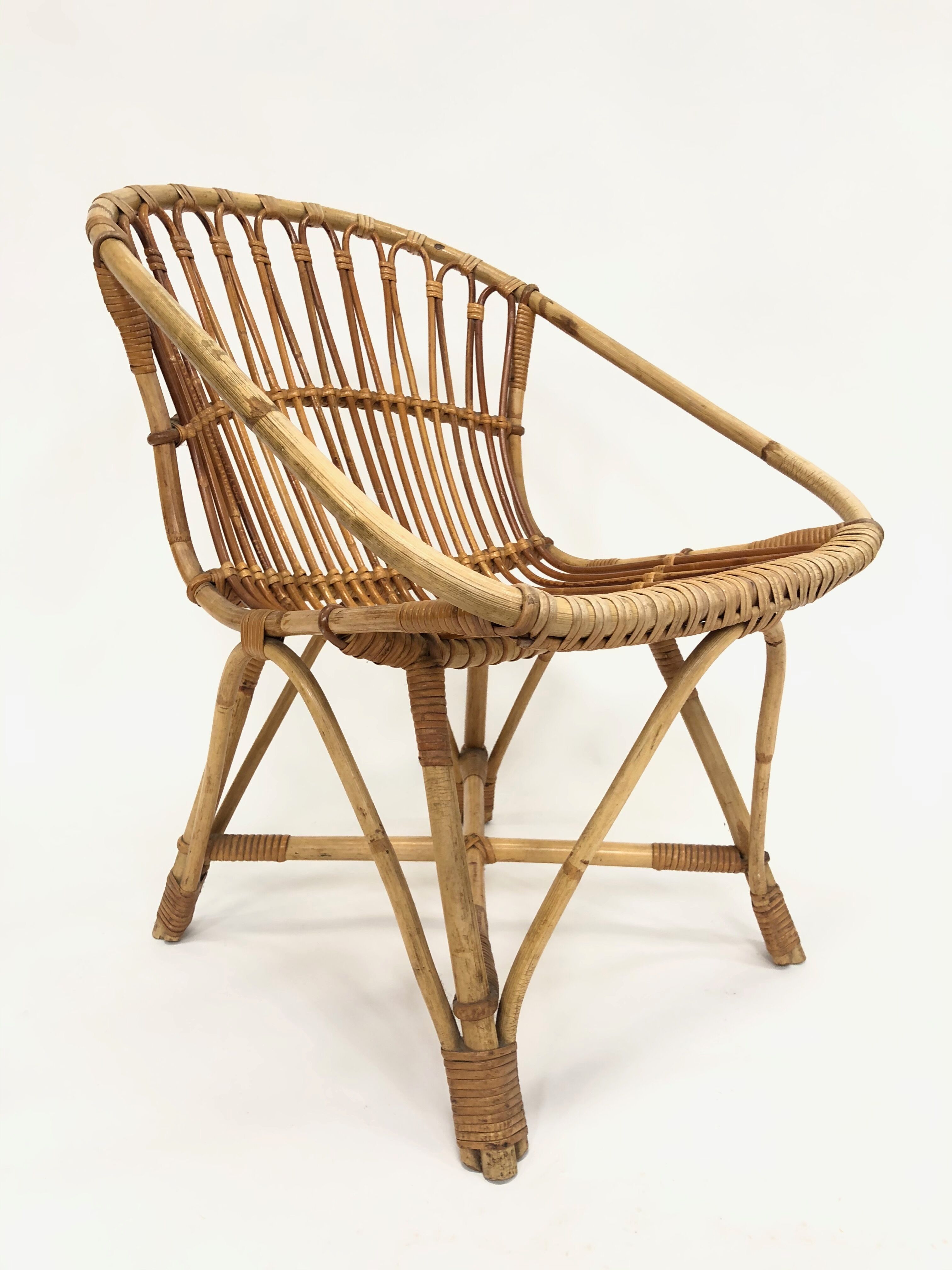 Fauteuil en rotin de Rohe Noordwolde, 1960, Pays-Bas