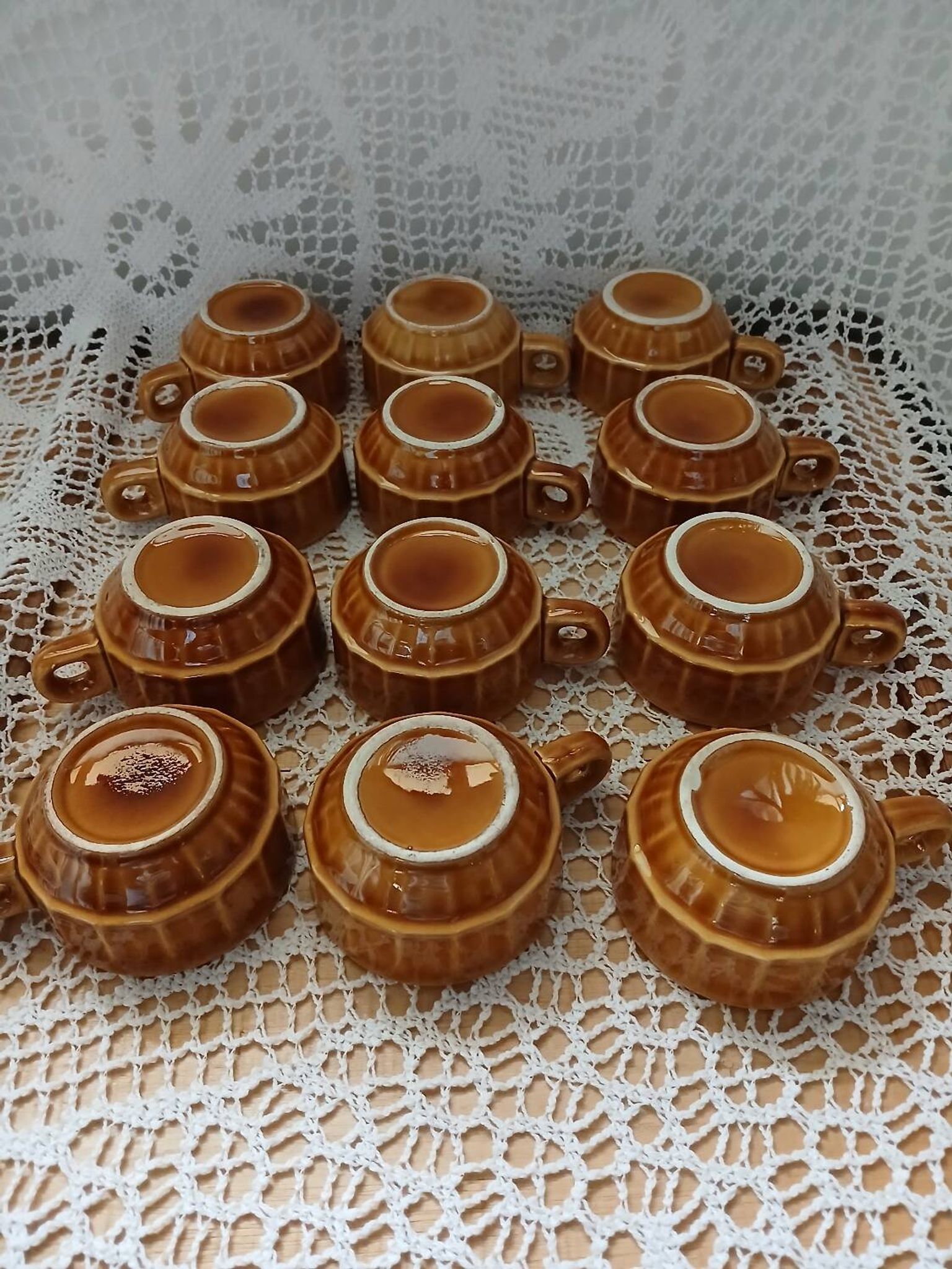 12 antique coffee cups with saucers