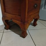 Mahogany column showcase, 1 glass door, 1 drawer, 5 wooden shelves