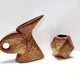 Brown Glazed Ceramic Tulip Vase by Giovanni Bertoncello for Schiavon