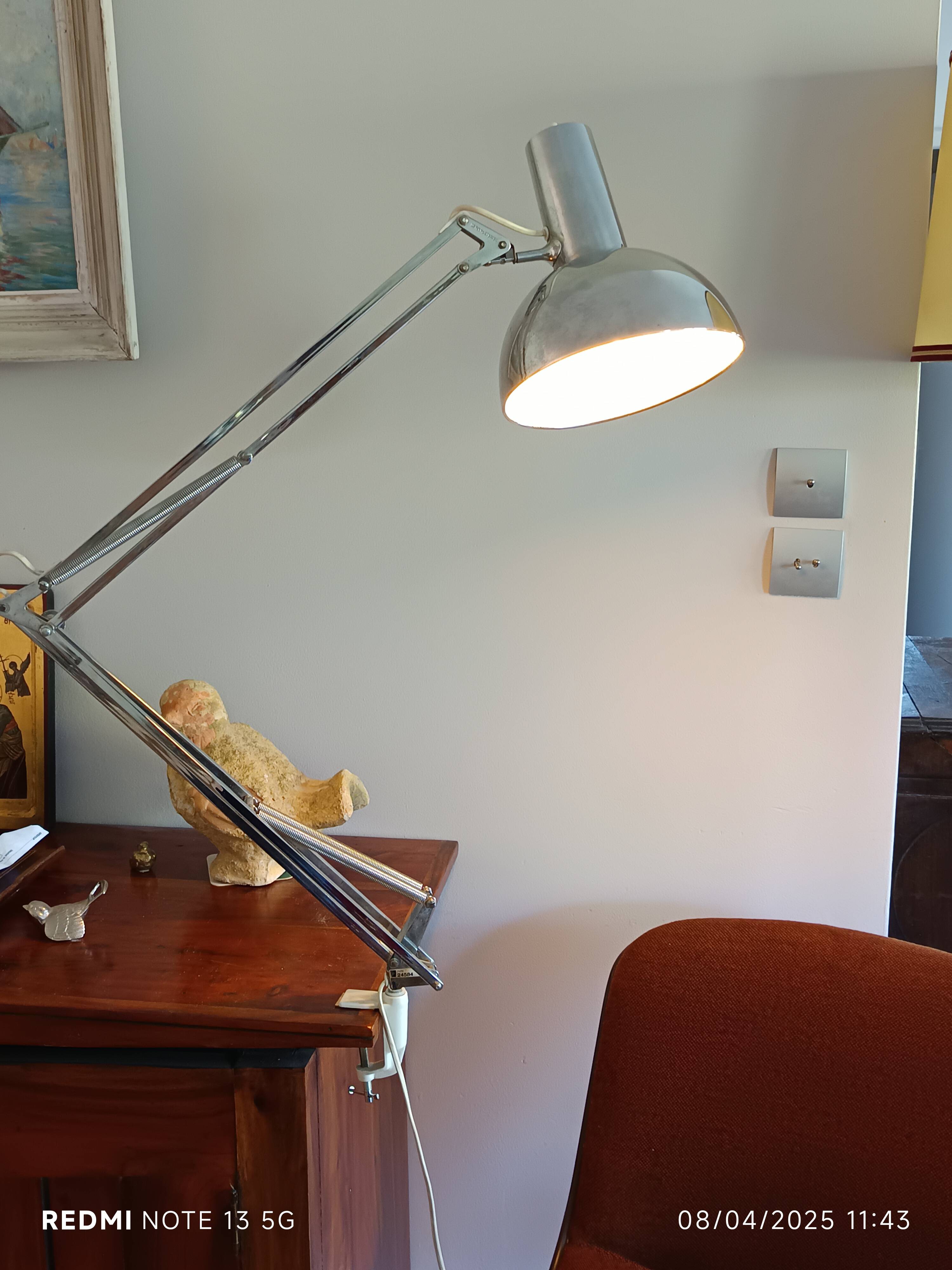 Rare Poulsen architect lamp – Bert Gansel-Boysen – Chrome model 1972