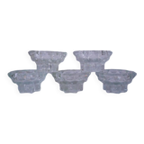 Set of 5 glass candle holders, star shape