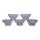 Lot de 5 bougeoirs en verre, forme étoile