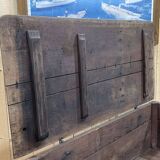 Banc coffre du  18ème en chêne brut - L=1m32, P=65cm, H=62cm.