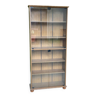 Vintage English wooden display cabinet