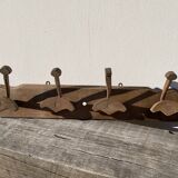 Wooden wall-mounted coat rack