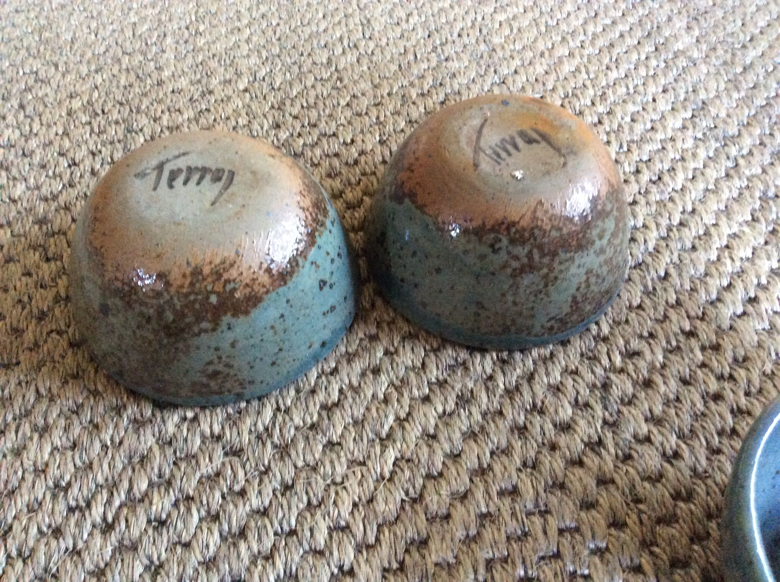 Series of 4 sandstone bowls