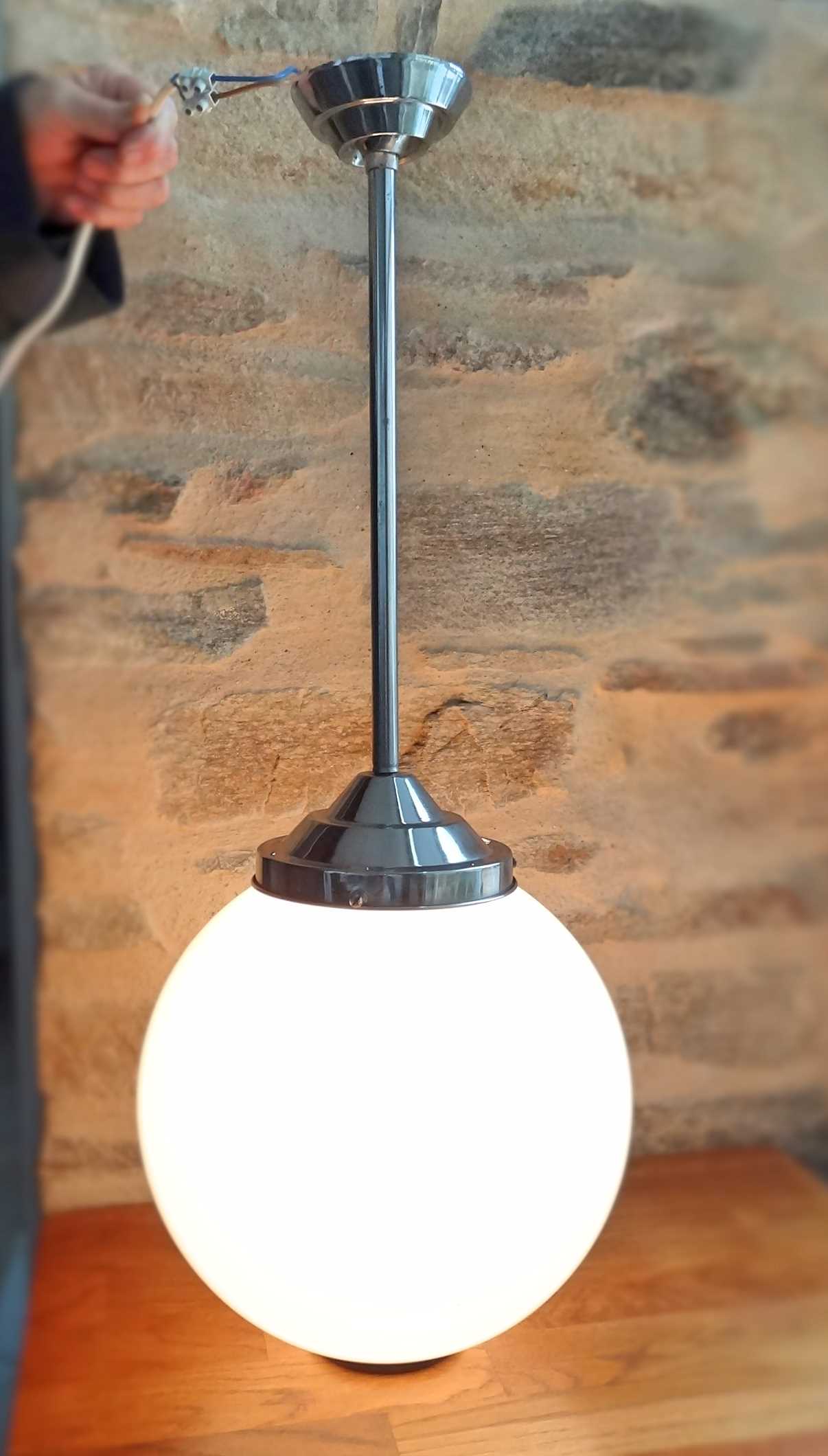 Suspension art deco globe large format - 30 cm