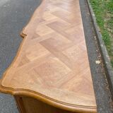 Louis XV sideboard in solid blond wood and marquetry