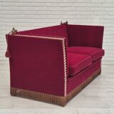 1960s, Danish velour 2 seater drop arm sofa, velour, original condition.