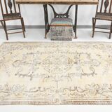 Tapis turc doux en laine fait main jaune pâle 5x8, 159x238 cm SK 5244