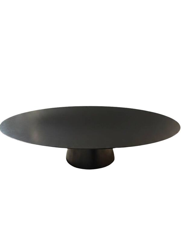 Table Basse Beside 115cm – Métal Thermo-laqué Noir – Maison de Vacances