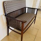Art Nouveau style bench - Jacquard fabric
