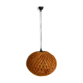 Hanging ball in orange and beige rope year 70