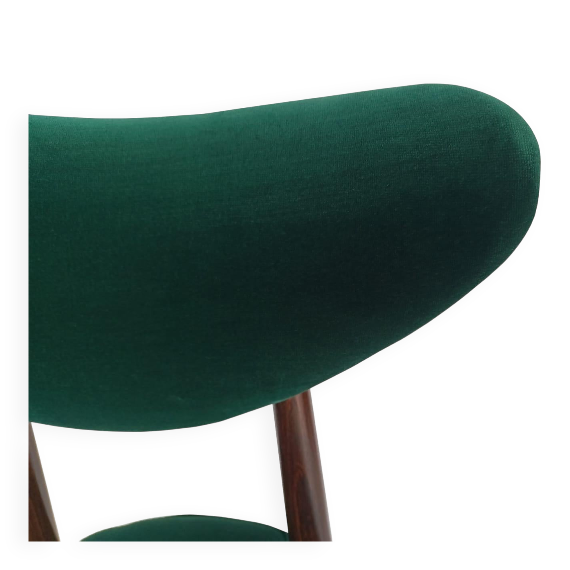 Chaise cœur du milieu du siècle en velours de coton vert Adamo Eva par Dedar, Europe, années 1960