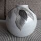 Vintage vase with plant decoration signed