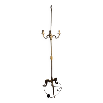 Bronze tripod floor lamp
