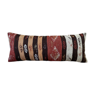 Red lumbar pillow cushion 35x100 cm long kilim pillows -bedroom decor -sofa decor cushion