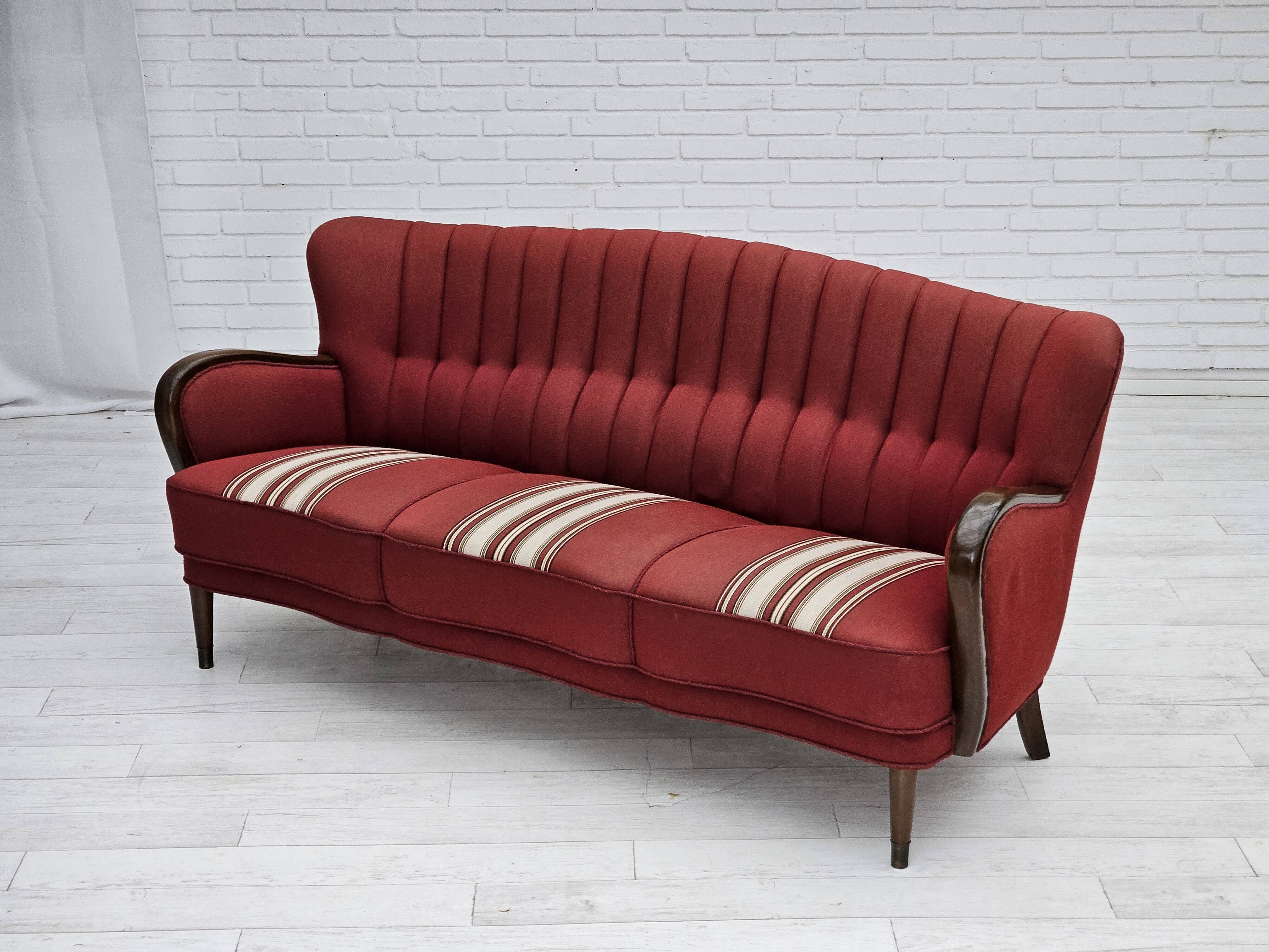 1960s, Danish 3-seater sofa by Alfred Christensen, furniture wool.