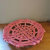 Vintage cup in braided pink barbotine
