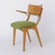 Fauteuil vintage années 1950 Allemagne, chaise en bois de hêtre, restaurée et rembourrée.