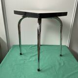 White stool in formica and metal