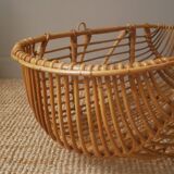 Moĩse rattan bassinet cradle, handcrafted, vintage wicker rattan