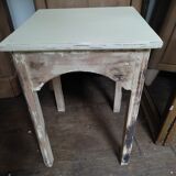 Solid wood stool seat square feet patinated