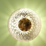 Ornate glass and brass wall or ceiling lamp