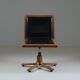 Office armchair in beech and black leather for Cofemo, Italy
