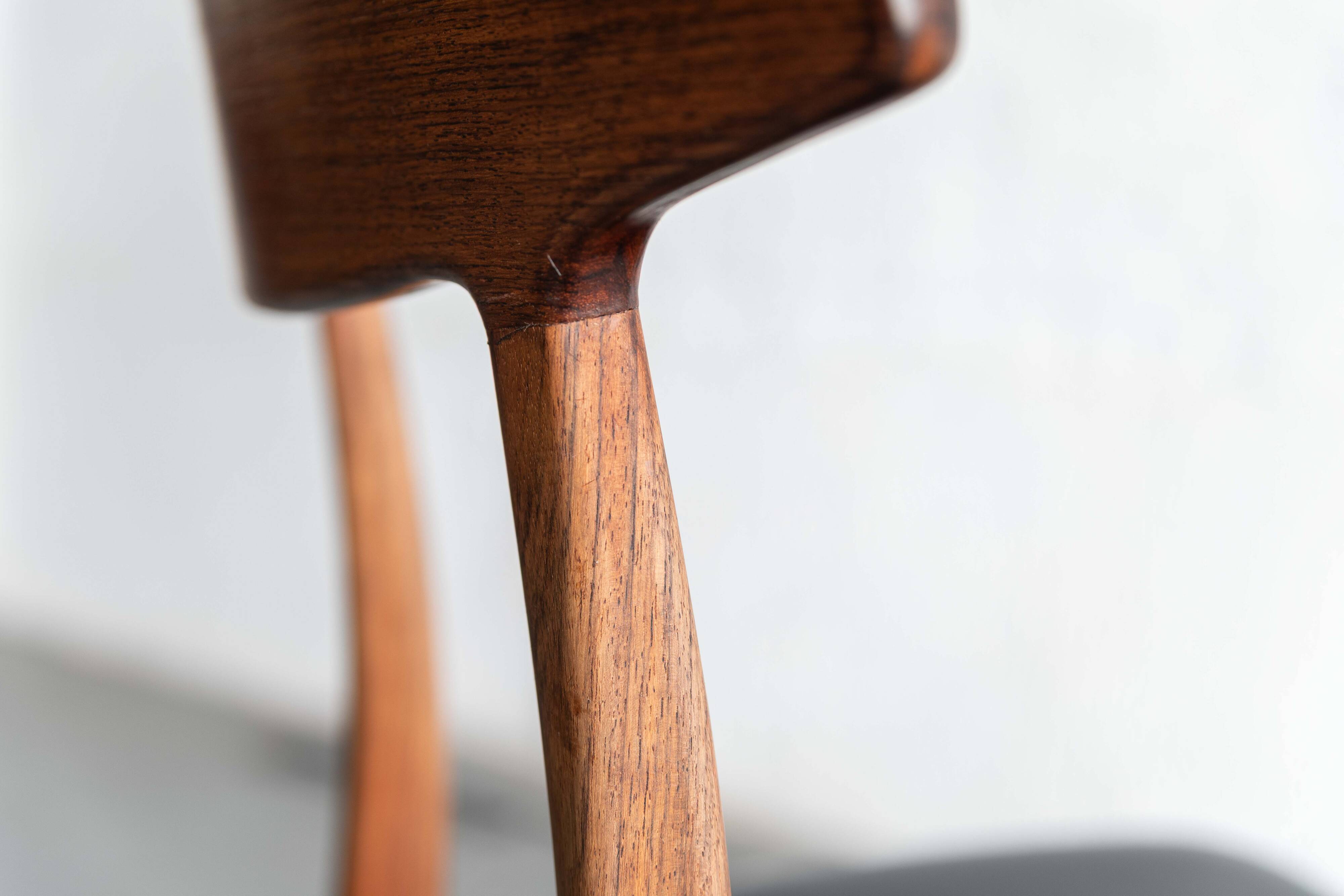 Dining chairs 'model 60' by Hennig Kjaernulf for Bruno Hansen, Denmark 1960