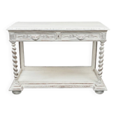 Console patinée blanc