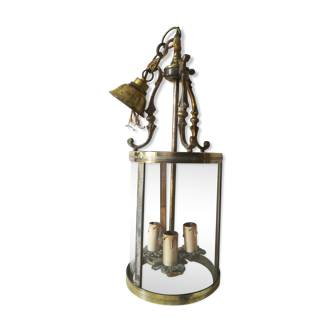Vestibule lantern with 3 brass and bronze lights