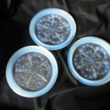 3 Blue Blue Pressed Pressed Molded Glass Bottle Bottom