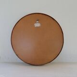 Modern round brass mirror from the mid-century by Glasmäster in Markaryd, Sweden, 1960s.