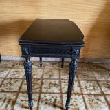 Napoleon iii game table console in blacked wood with purple play mat
