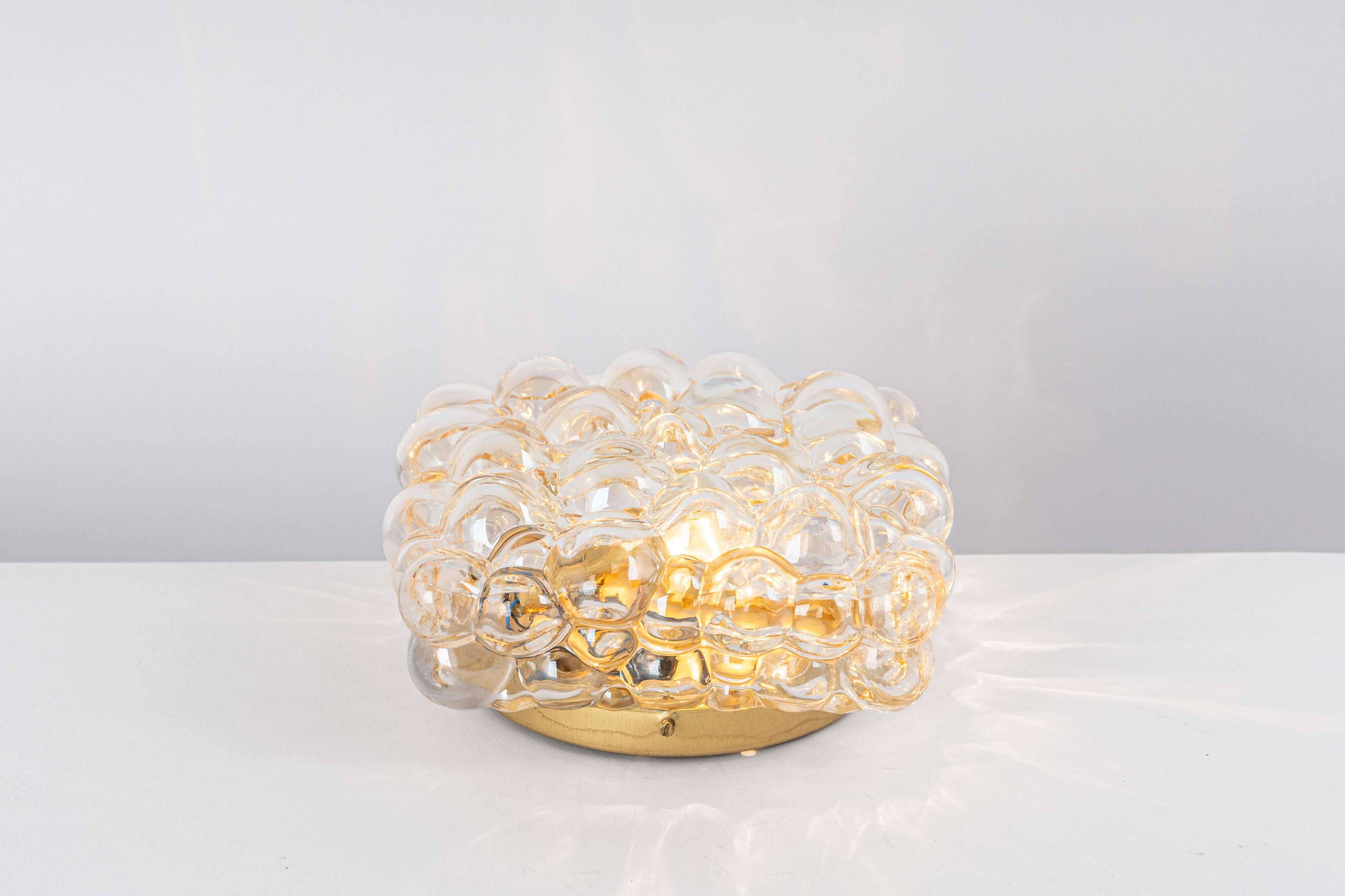 Globe Glass Wall Light in Amber by Helena Tynell, Limburg, Germany