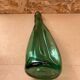 Antique Dame Jeanne Bottle Pressed Glass Green Transparent Vintage