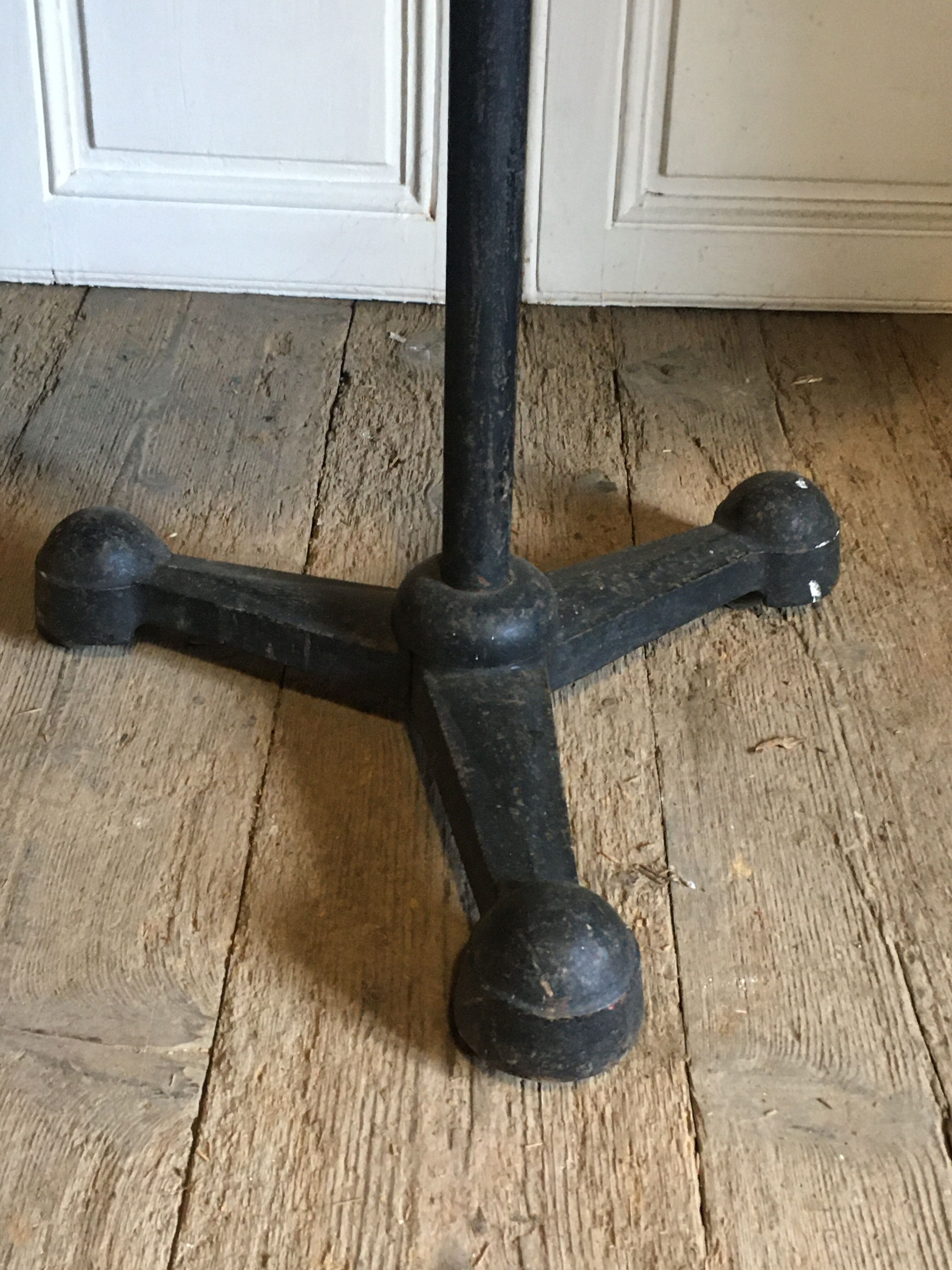 Foot cast iron bistro table on wheels 1930