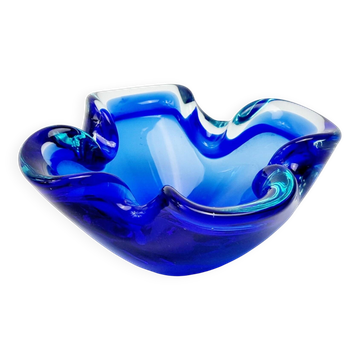 Labelled Mid Century Sommerso Murano Glass Ashtray/Small Bowl, Italy, 1960s
