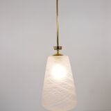 Brass Crown Pendant Light in Gio Ponti Style, Mid-Century, Italy, 1950s