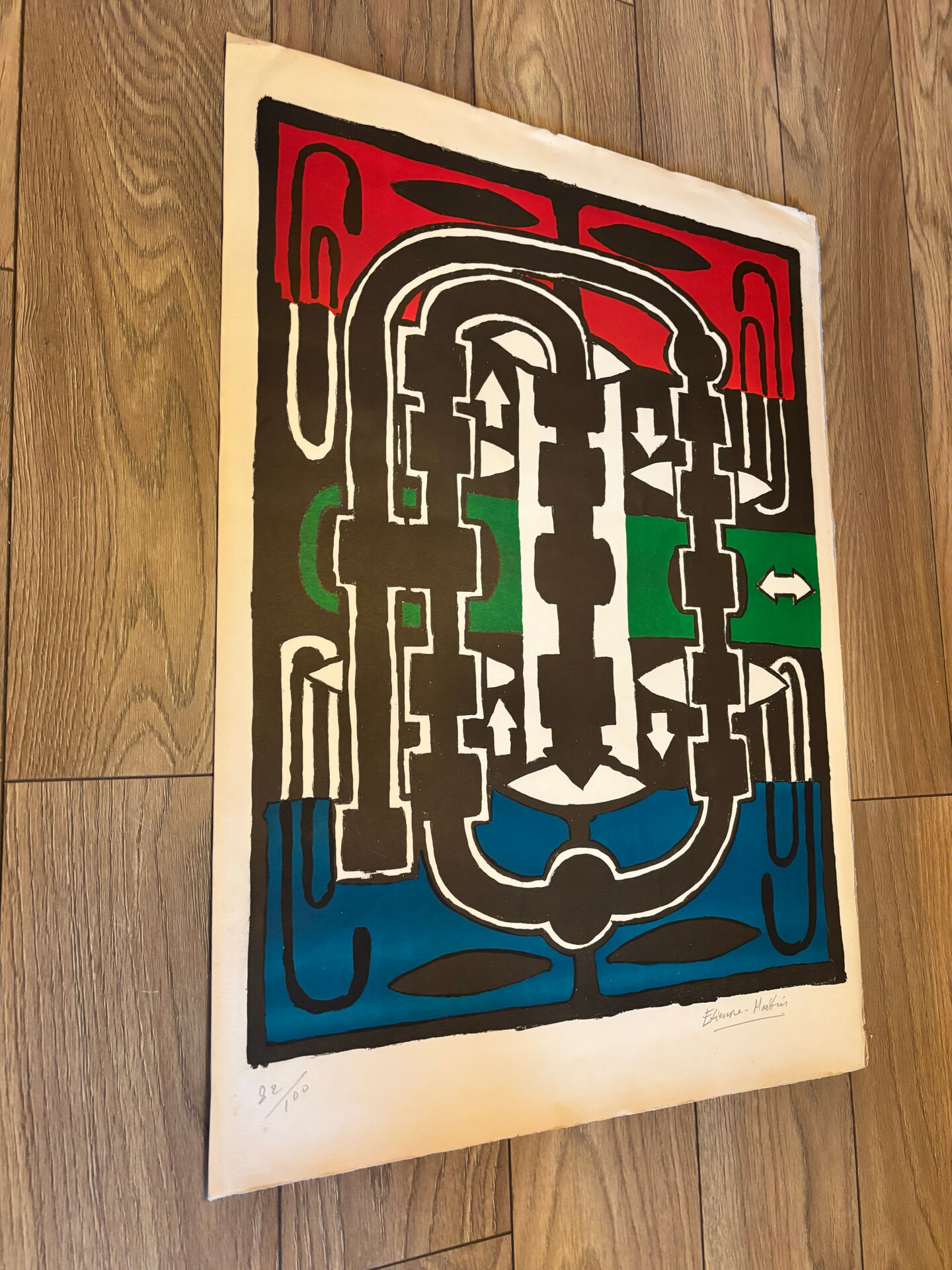 Original lithograph etienne-martin "dwellings" signed numbered 22/1