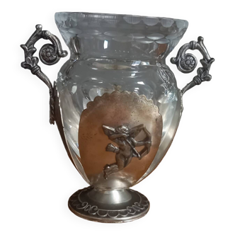 Vase miniature argent et cristal