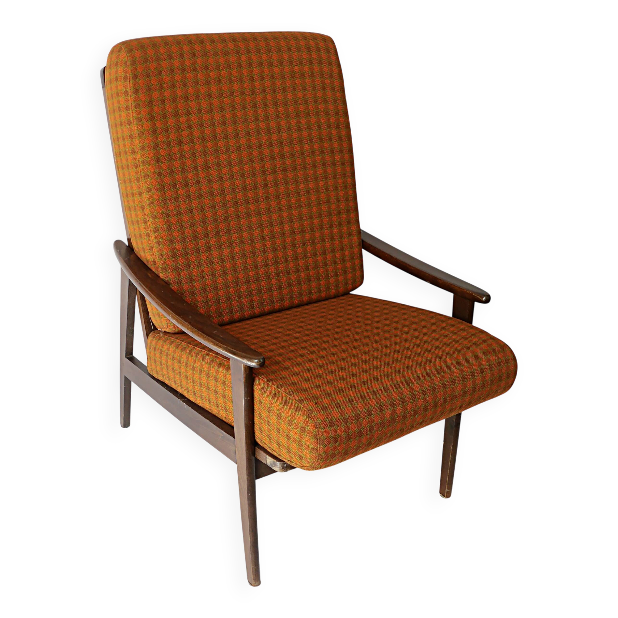 Fauteuil en teck scandinave design vintage des années 70 1970