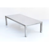 Table basse en acier inox années 70