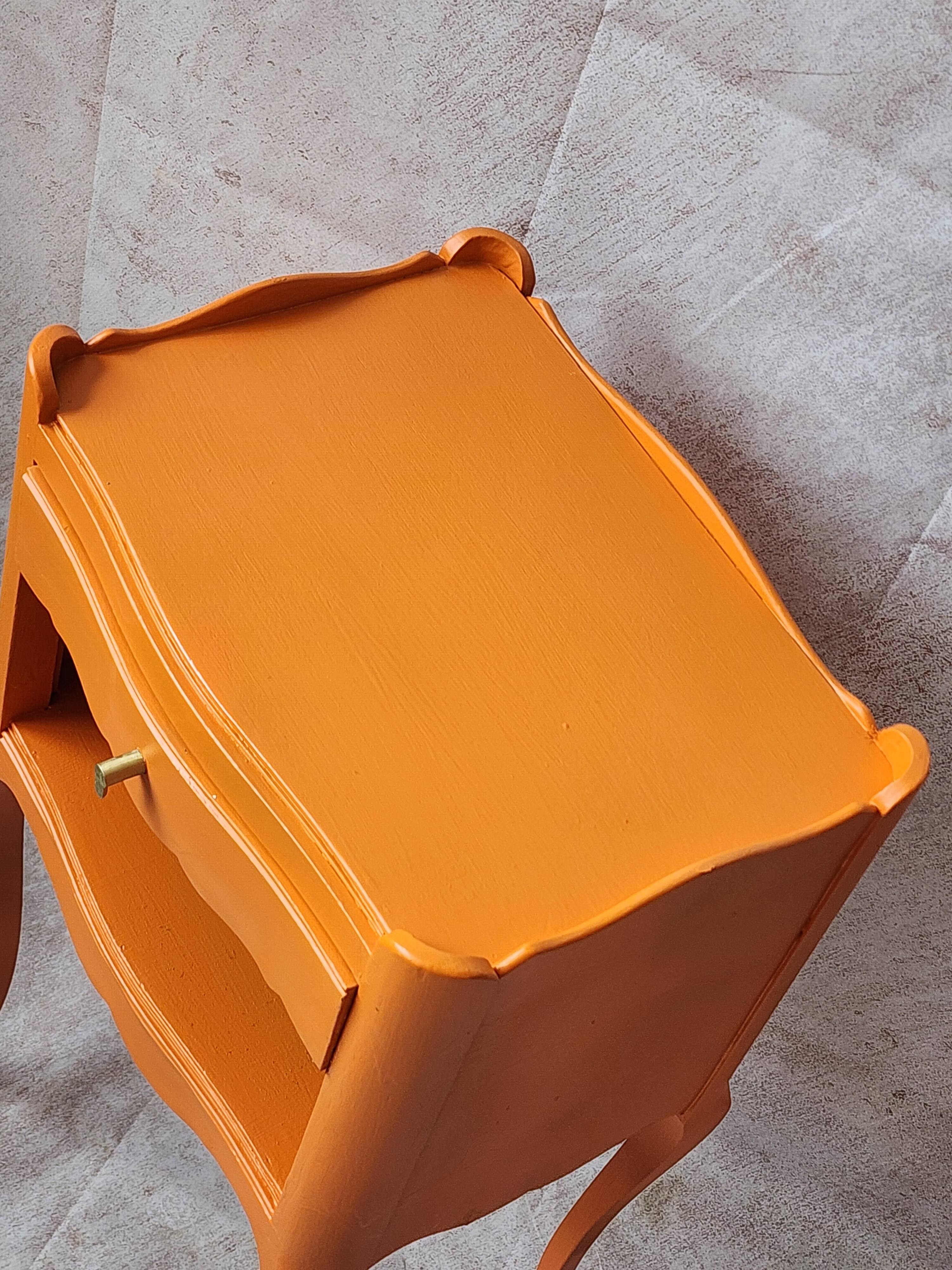 Old orange bedside table