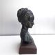 Woman bust in plaster antique bronze effect circa 1960