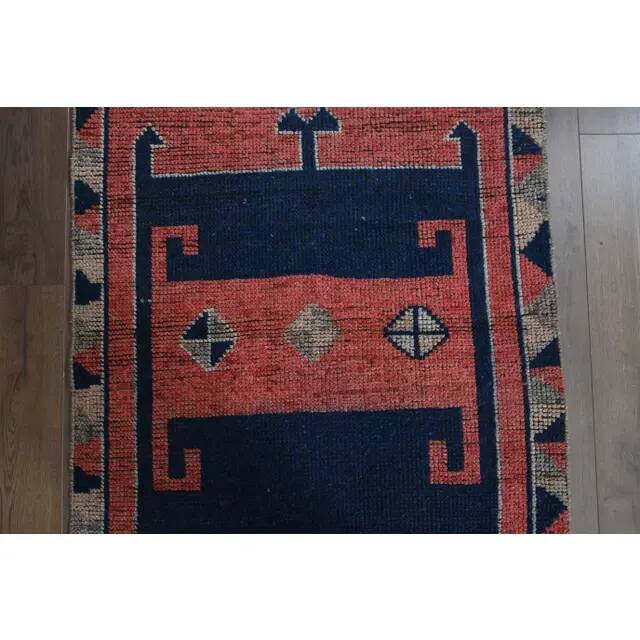 1970s Turkish Oushak Handmade Wool Cotton Pink Runner Rug 90x333