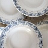 6 assiettes creuses en terre de fer Sarreguemines U&C modèle Luchon